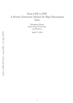 From CDF to PDF --- A Density Estimation Method for High Dimensional
  Data