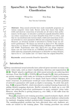 SparseNet: A Sparse DenseNet for Image Classification