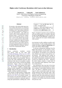 Higher-order Coreference Resolution with Coarse-to-fine Inference