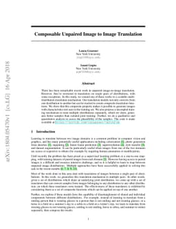 Composable Unpaired Image to Image Translation