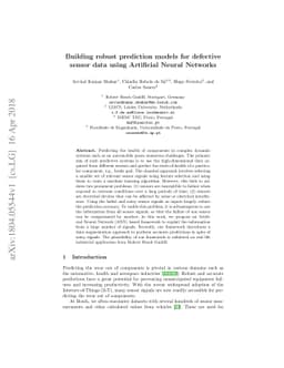 Building robust prediction models for defective sensor data using
  Artificial Neural Networks