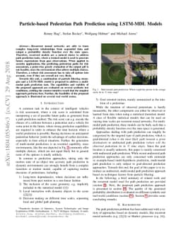 Particle-based pedestrian path prediction using LSTM-MDL models