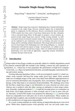 Semantic Single-Image Dehazing