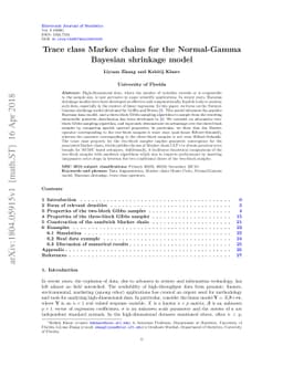 Trace class Markov chains for the Normal-Gamma Bayesian shrinkage model