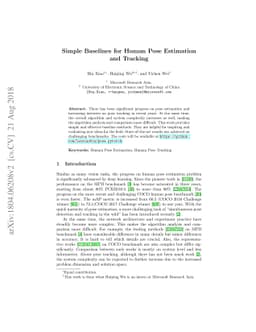 Simple Baselines for Human Pose Estimation and Tracking