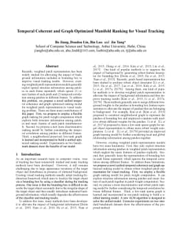 Temporal Coherent and Graph Optimized Manifold Ranking for Visual
  Tracking