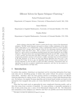 Efficient Solvers for Sparse Subspace Clustering