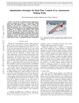 Optimization Strategies for Real-Time Control of an Autonomous Melting
  Probe