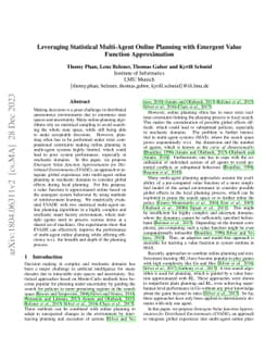Leveraging Statistical Multi-Agent Online Planning with Emergent Value
  Function Approximation