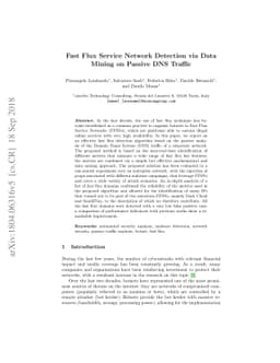 Fast Flux Service Network Detection via Data Mining on Passive DNS
  Traffic