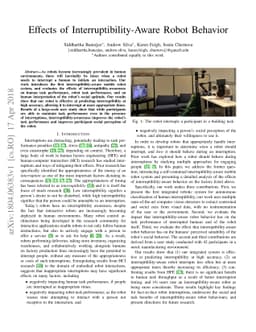 Effects of Interruptibility-Aware Robot Behavior