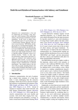 Multi-Reward Reinforced Summarization with Saliency and Entailment