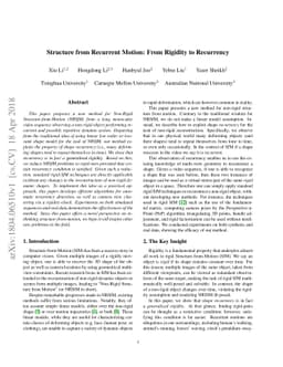 Structure from Recurrent Motion: From Rigidity to Recurrency