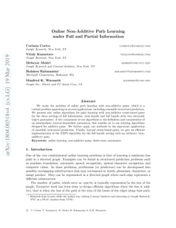 Online Non-Additive Path Learning under Full and Partial Information