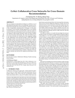 CoNet: Collaborative Cross Networks for Cross-Domain Recommendation