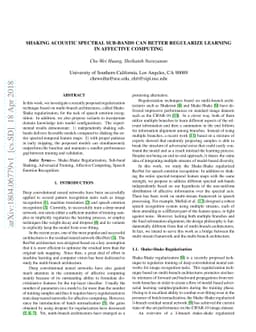 Shaking Acoustic Spectral Sub-bands Can Better Regularize Learning in
  Affective Computing
