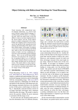 Object Ordering with Bidirectional Matchings for Visual Reasoning