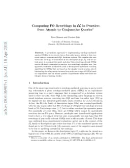 Computing FO-Rewritings in EL in Practice: from Atomic to Conjunctive
  Queries