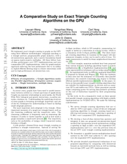 A Comparative Study on Exact Triangle Counting Algorithms on the GPU
