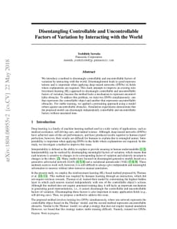 Disentangling Controllable and Uncontrollable Factors of Variation by
  Interacting with the World