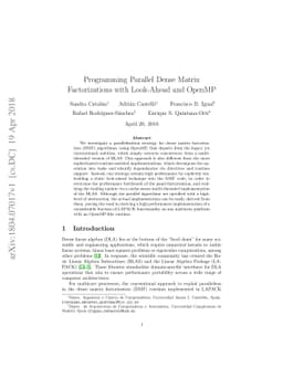 Programming Parallel Dense Matrix Factorizations with Look-Ahead and
  OpenMP