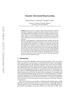 Semantic Adversarial Deep Learning