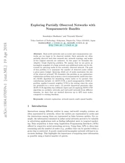 Exploring Partially Observed Networks with Nonparametric Bandits