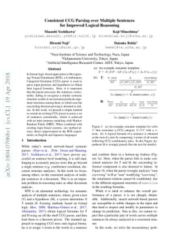 Consistent CCG Parsing over Multiple Sentences for Improved Logical
  Reasoning