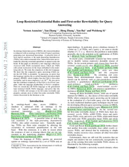 Loop Restricted Existential Rules and First-order Rewritability for
  Query Answering