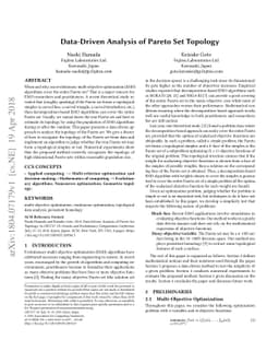 Data-Driven Analysis of Pareto Set Topology