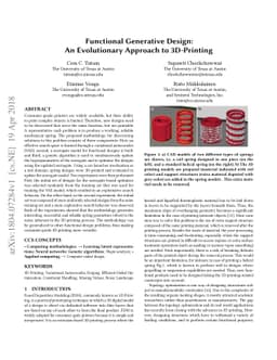 Functional Generative Design: An Evolutionary Approach to 3D-Printing
