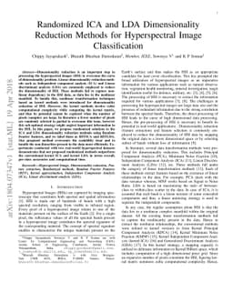 Randomized ICA and LDA Dimensionality Reduction Methods for
  Hyperspectral Image Classification