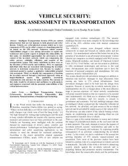 Vehicle Security: Risk Assessment in Transportation