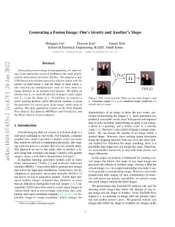 Generating a Fusion Image: One's Identity and Another's Shape