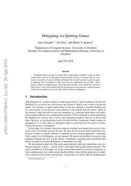 Delegating via Quitting Games