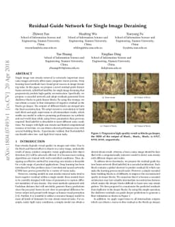 Residual-Guide Feature Fusion Network for Single Image Deraining