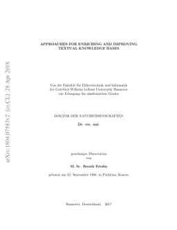 Approaches for Enriching and Improving Textual Knowledge Bases