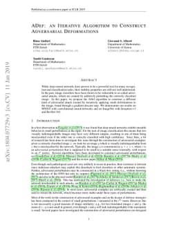ADef: an Iterative Algorithm to Construct Adversarial Deformations
