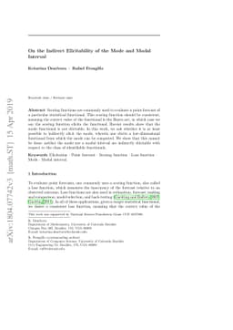 On the Indirect Elicitability of the Mode and Modal Interval