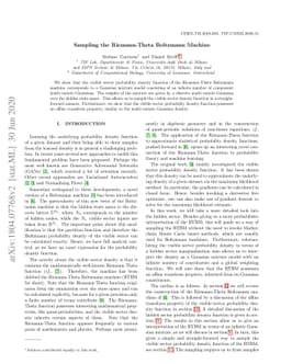 Sampling the Riemann-Theta Boltzmann Machine