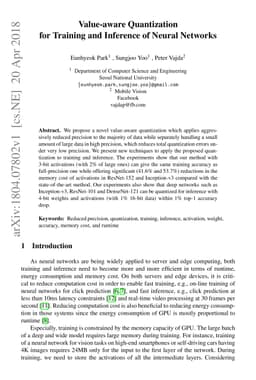 Value-aware Quantization for Training and Inference of Neural Networks