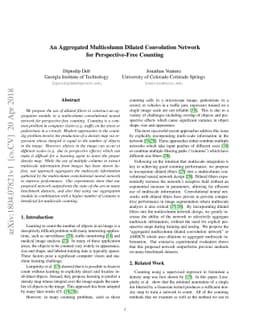 An Aggregated Multicolumn Dilated Convolution Network for
  Perspective-Free Counting