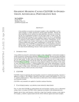 Gradient Masking Causes CLEVER to Overestimate Adversarial Perturbation
  Size