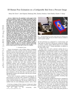 3D Human Pose Estimation on a Configurable Bed from a Pressure Image