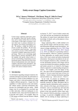 Entity-aware Image Caption Generation