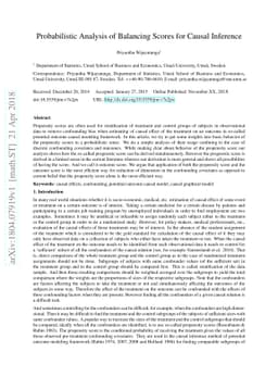 Probabilistic Analysis of Balancing Scores for Causal Inference