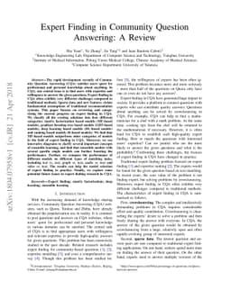 Expert Finding in Community Question Answering: A Review