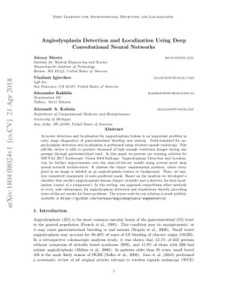 Angiodysplasia Detection and Localization Using Deep Convolutional
  Neural Networks