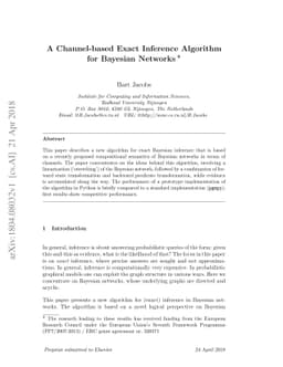 A Channel-based Exact Inference Algorithm for Bayesian Networks