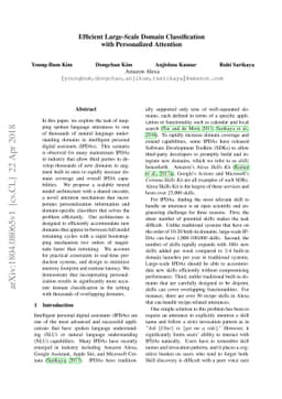 Efficient Large-Scale Domain Classification with Personalized Attention